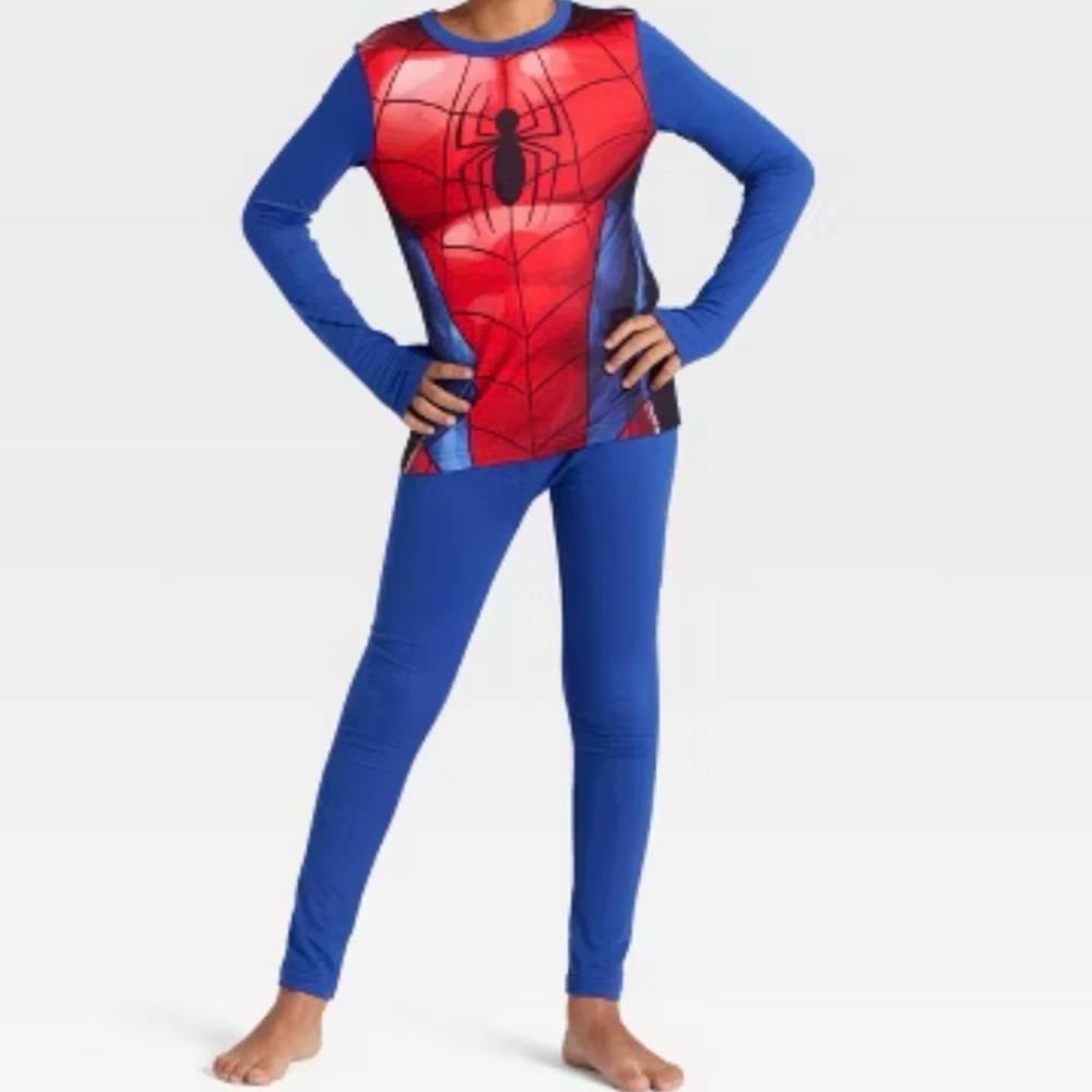 Red & Blue Spider Graphic Kids two-piece underwear
